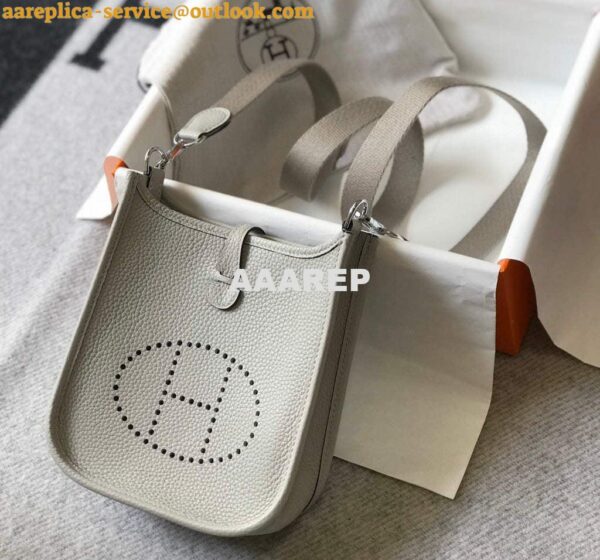 Replica Hermes Evelyne Bag Designer Hermes Mini Crossbody Real Bag 20435 White 5