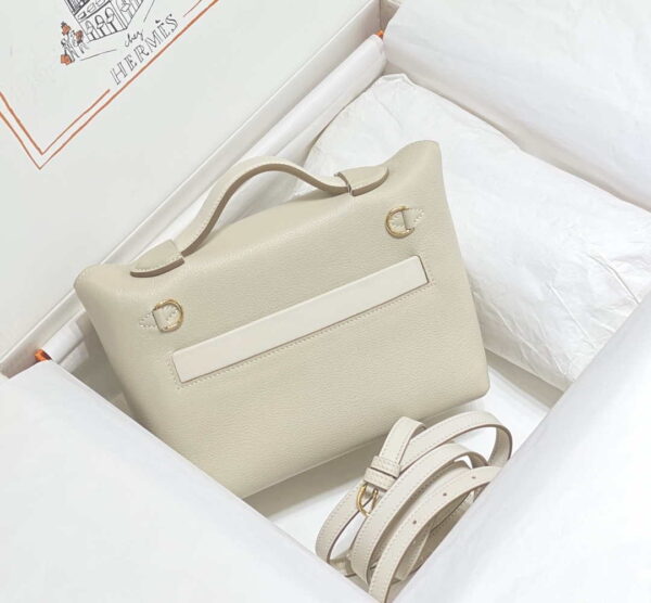 Replica Hermes Mini Kelly 2424 Leather 21cm H230264 White 3