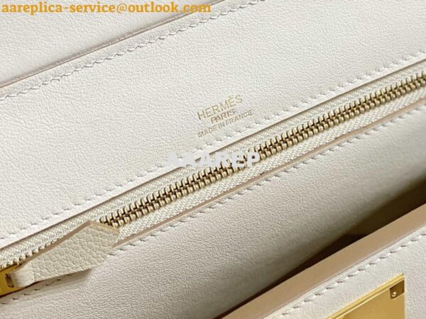 Replica Hermes Mini Kelly 2424 Leather 21cm H230264 White 8