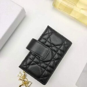 Replica Dior S0074 Wallet Lady dior 5-Gusset card holder Black