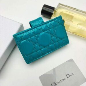 Replica Dior S0074 Wallet Lady dior 5-Gusset card holder Dark Blue Patent Cannage Calfskin 2