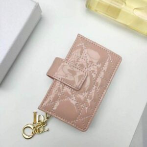 Replica Dior S0074 Wallet Lady dior 5-Gusset card holder Nude Patent Cannage Calfskin