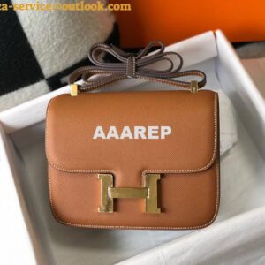 Replica Hermes H082060 Constance Slim Wallet Epsom calfskin Brown 2