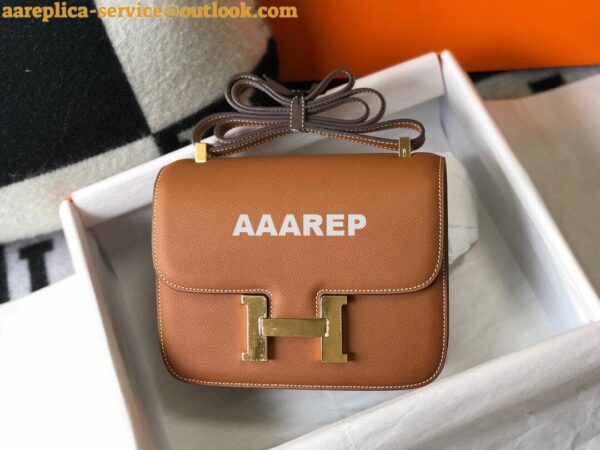 Replica Hermes H082060 Constance Slim Wallet Epsom calfskin Brown 2