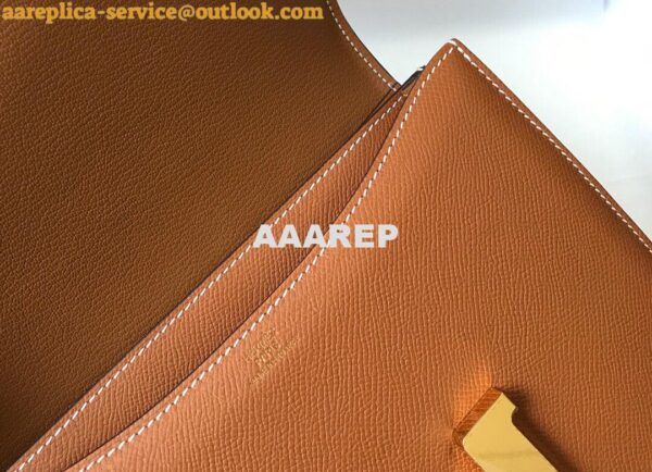 Replica Hermes H082060 Constance Slim Wallet Epsom calfskin Brown 6