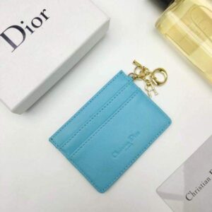 Replica Dior S0126 Dioramour Lady Dior card holder Blue Patent Cannage Calfskin 2