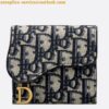 Replica Dior Saddle Lotus Wallet In Grey Oblique Jacquard 2