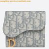 Replica Dior Saddle Lotus Wallet In Blue Oblique Jacquard