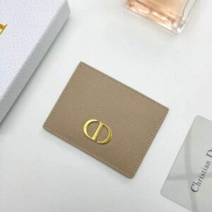 Replica Dior S2098 Wallet 30 Montaigne card holder M928 Apricot Grained Calfskin