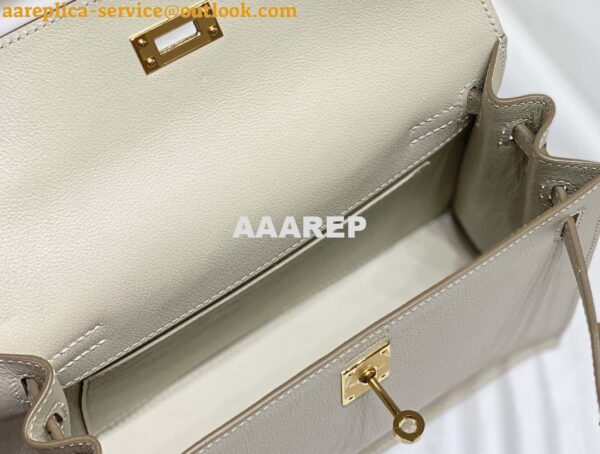 Replica Hermes Evercolor Kelly Danse II 22cm Leather Crossbody Bag H20366 White 10