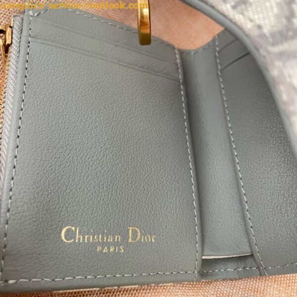 Replica Dior Saddle Lotus Wallet In Grey Oblique Jacquard 8