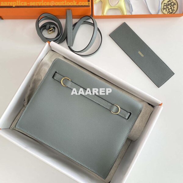 Replica Hermes Evercolor Kelly Danse II 22cm Leather Crossbody Bag H20368 Gray 3