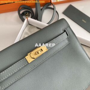 Replica Hermes Evercolor Kelly Danse II 22cm Leather Crossbody Bag H20368 Gray 2