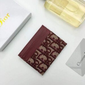 Replica Dior S2098 Wallet 30 Montaigne card holder M928 Dior Oblique Jacquard Red 2