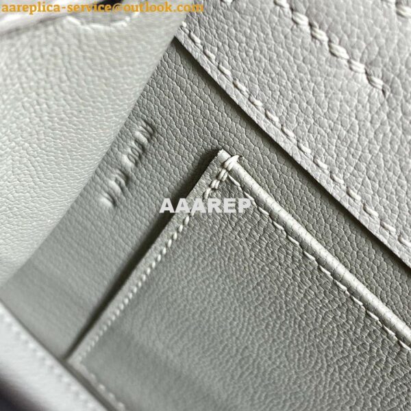 Replica Hermes Evercolor Kelly Danse II 22cm Leather Crossbody Bag H20372 Light Gray 9