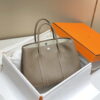 Replica Hermes Evercolor Kelly Danse II 22cm Leather Crossbody Bag H20373 Light Gray Silver