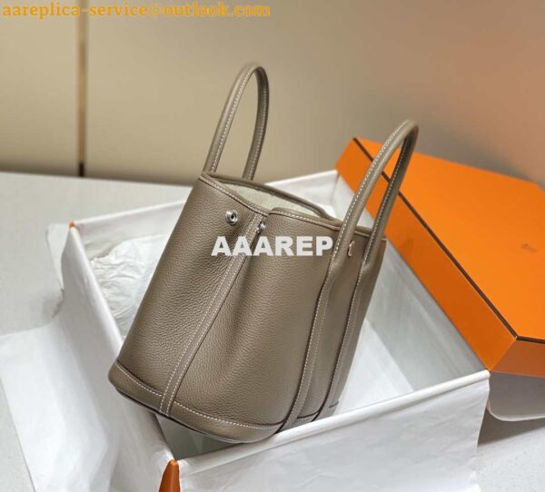 Replica Hermes Gray Clemence Garden Party 30cm Bag H239044 4