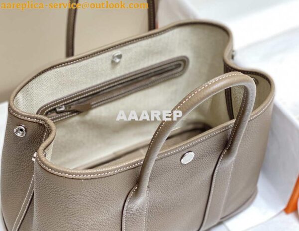 Replica Hermes Gray Clemence Garden Party 30cm Bag H239044 10