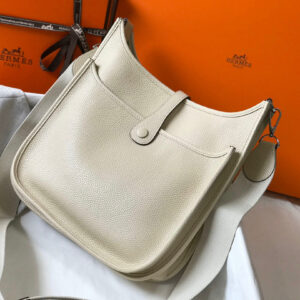 Replica Hermes H083435 Evelyne III 29 Shoulder Bag Silver Hardware Beige