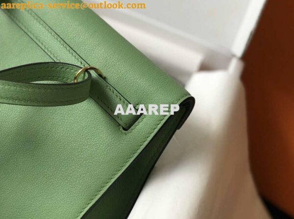 Replica Hermes Kelly Danse 22cm Leather Bag 20362 Avocado Green 7