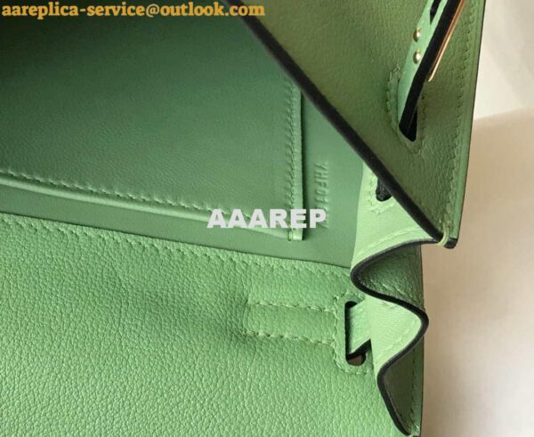 Replica Hermes Kelly Danse 22cm Leather Bag 20362 Avocado Green 8