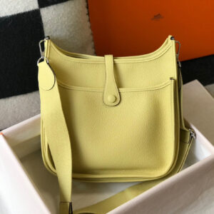 Replica Hermes H083435 Evelyne III 29 Shoulder Bag Silver Hardware Lemon Yellow