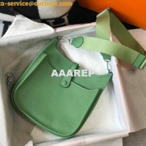 Replica Hermes H083435 Evelyne III 29 Shoulder Bag Silver Hardware Light Green 2