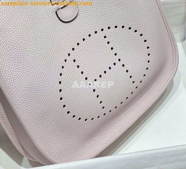 Replica Hermes H083435 Evelyne III 29 Shoulder Bag Silver Hardware Light Purple 5