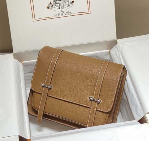 Replica Hermes H074774CK37 Steve light messenger bag Brown 3