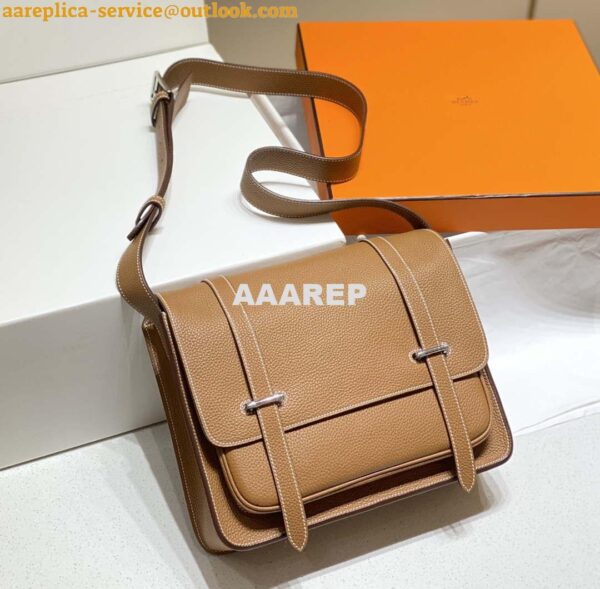 Replica Hermes H074774CK37 Steve light messenger bag Brown 4