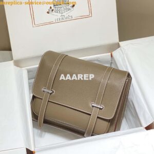 Replica Hermes H074774CK37 Steve light messenger bag Elephant gray 2