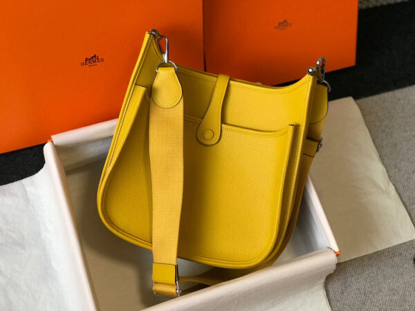 Replica Hermes H083435 Evelyne III 29 Shoulder Bag Silver Hardware Yellow 2