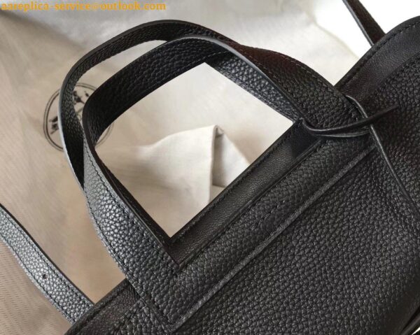 Replica Hermes Halzan 31cm Bag In Black Clemence Leather 9