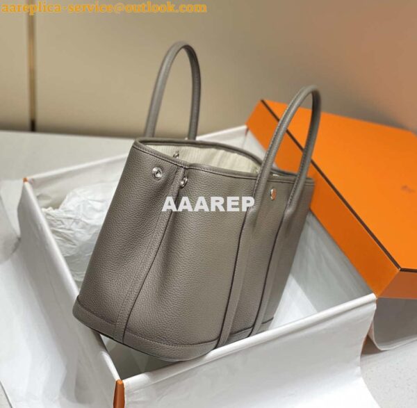 Replica Hermes Light Dark Clemence Garden Party 30cm Bag H239046 2