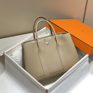 Replica Hermes Light Gray Clemence Garden Party 30cm Bag H239045