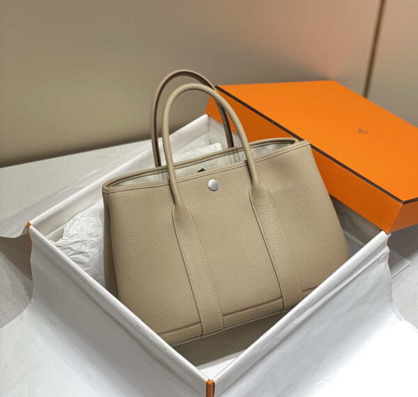 Replica Hermes Light Gray Clemence Garden Party 30cm Bag H239045