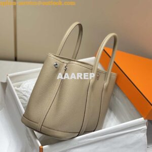 Replica Hermes Light Gray Clemence Garden Party 30cm Bag H239045 2