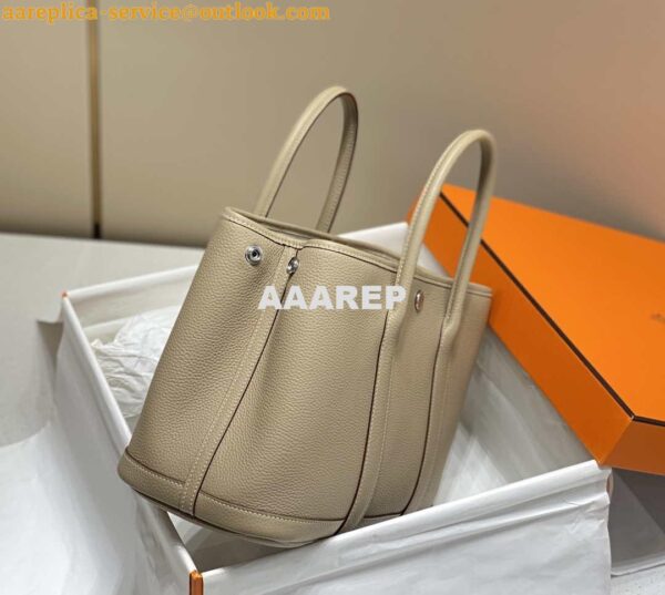 Replica Hermes Light Gray Clemence Garden Party 30cm Bag H239045 2