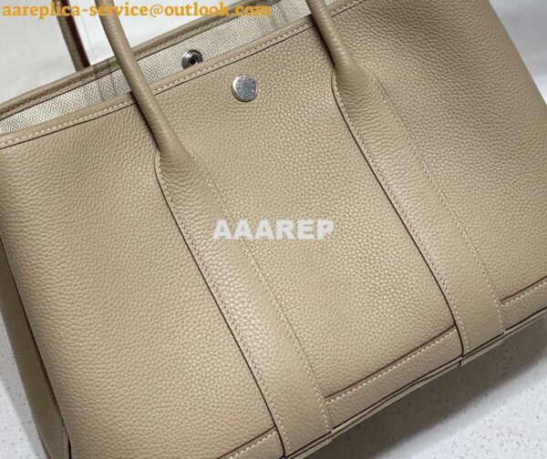 Replica Hermes Light Gray Clemence Garden Party 30cm Bag H239045 4