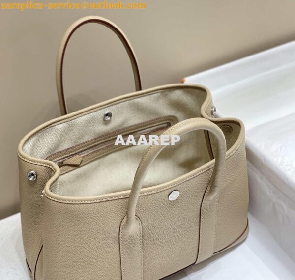 Replica Hermes Light Gray Clemence Garden Party 30cm Bag H239045 8