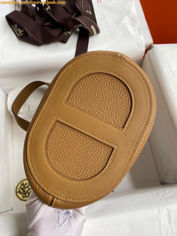 Replica Hermes In The Loop 18 Handmade Bag in Biscuit Clemence Leather 10