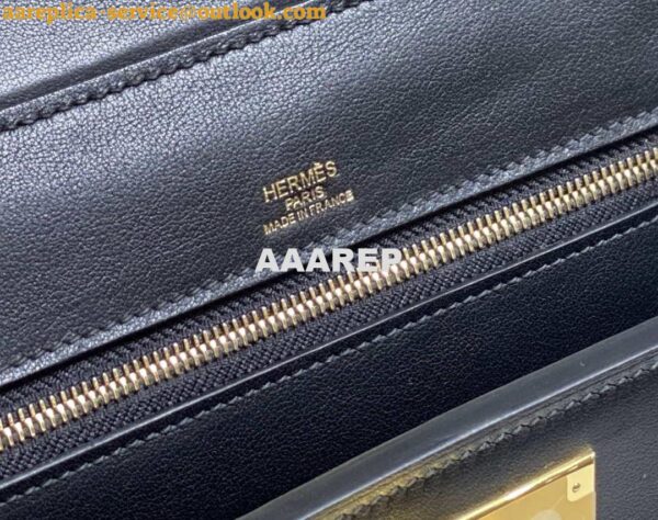 Replica Hermes Mini 2424 Leather 21cm H230263 Black 9