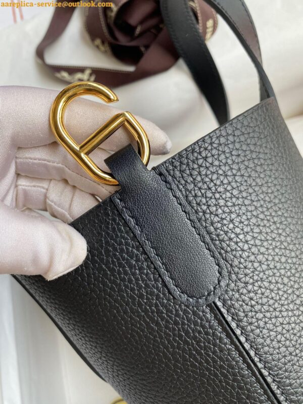 Replica Hermes In The Loop 18 Handmade Bag in Black Clemence Leather 8