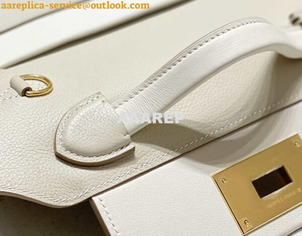 Replica Hermes Mini Kelly 2424 Leather 21cm H230264 White 7