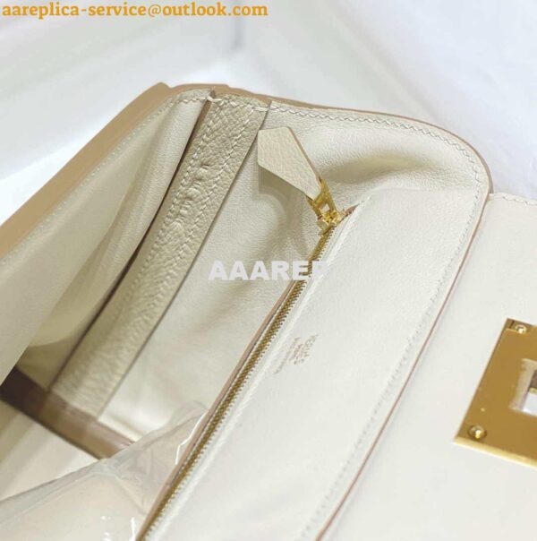 Replica Hermes Mini Kelly 2424 Leather 21cm H230264 White 8