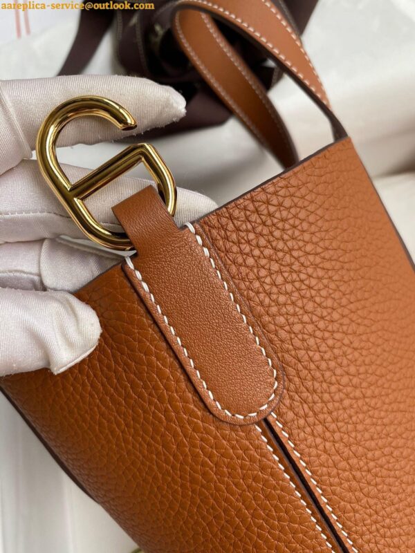 Replica Hermes In The Loop 18 Handmade Bag in Gold Clemence Leather 9