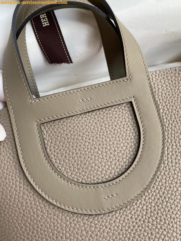 Replica Hermes In The Loop 18 Handmade Bag in Gris Asphalt Clemence Leather 12