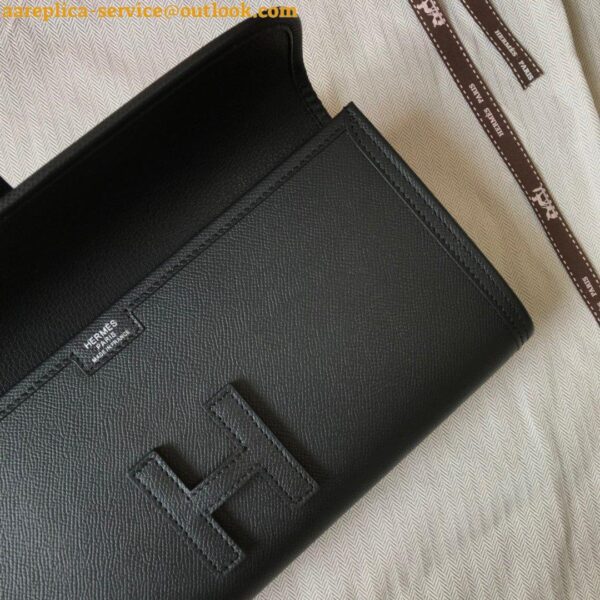 Replica Hermes Jige Elan 29 Clutch Bag In Black Epsom Leather 4