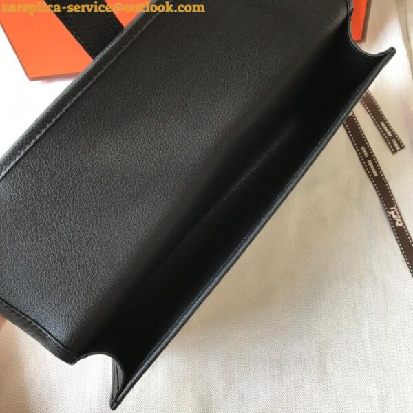 Replica Hermes Jige Elan 29 Clutch Bag In Black Epsom Leather 9