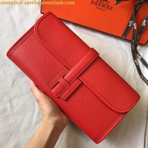 Replica Hermes Jige Elan 29 Clutch Bag In Red Epsom Leather